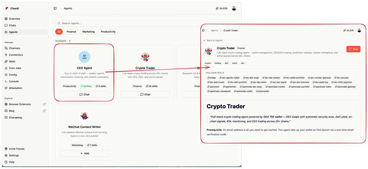 Clawdi agent templates